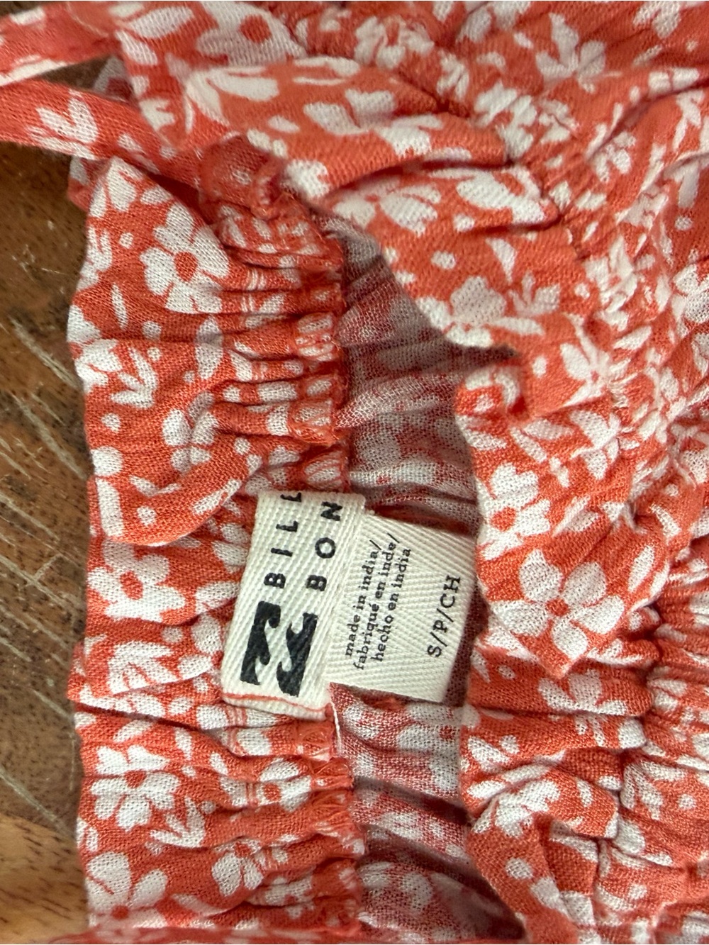 Billabong Coral and White Floral jumpsuit
